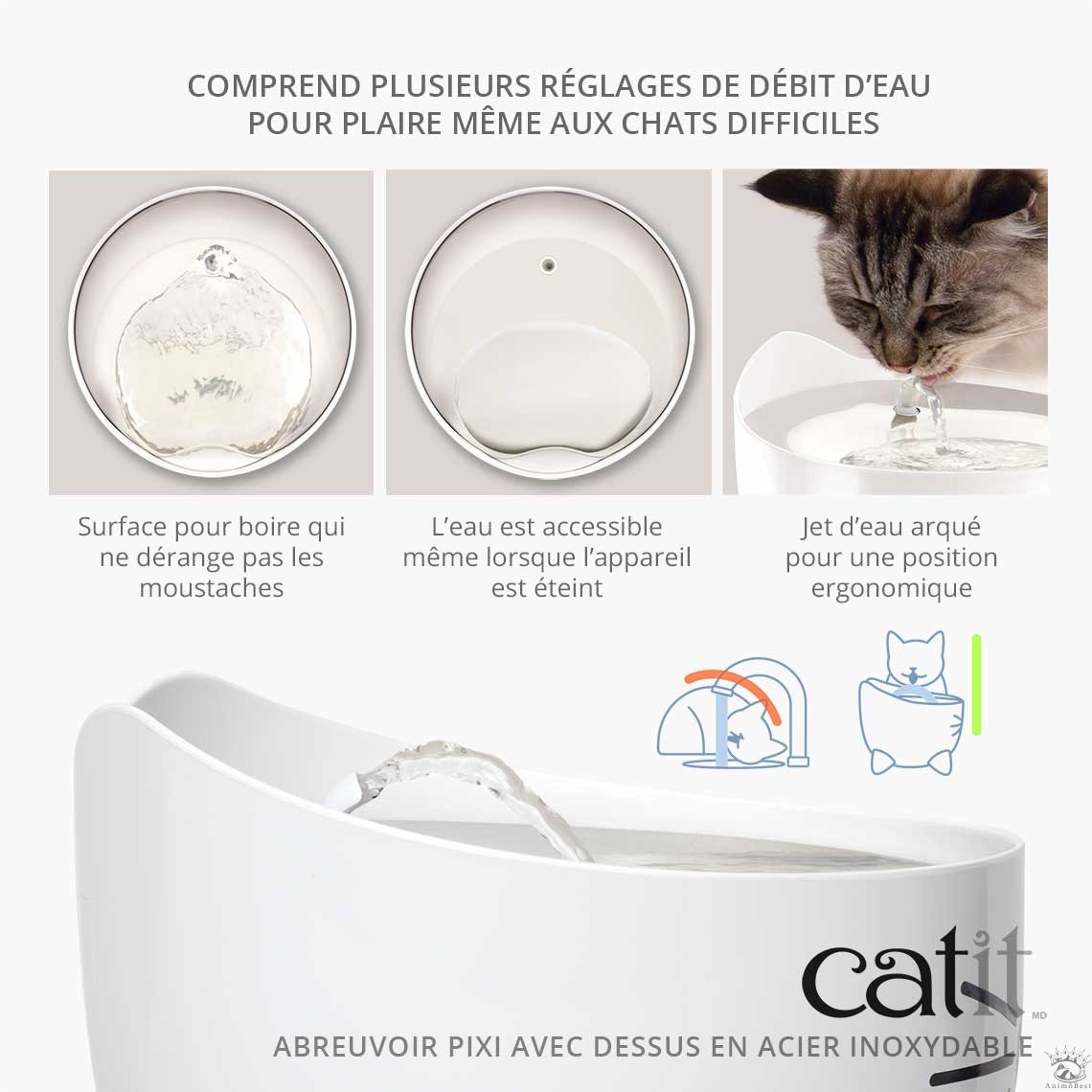 Catit Pixi -Fontaine à eau pour chat en acier inoxydable – Image 5