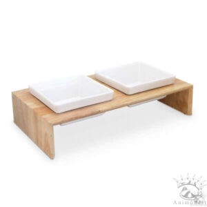 Freezack Meshidai Double Feeder gamelle en bois pour chien / L (900 ml)