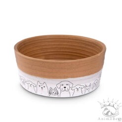 Freezack Pet​-​Gang – gamelle en céramique pour chiens et chats brun​/​blanc (650ml)