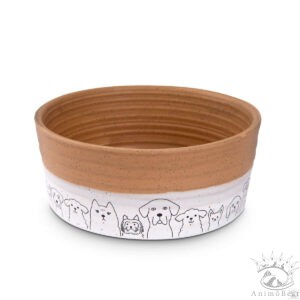 Freezack Pet​-​Gang – gamelle en céramique pour chiens et chats brun​/​blanc (650ml)