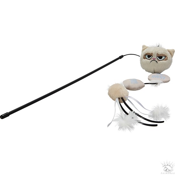 Grumpy cat canne à pêche avec plumeau