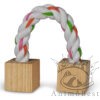 Jouet pour petits animaux blocs en bois et corde, 20 cm