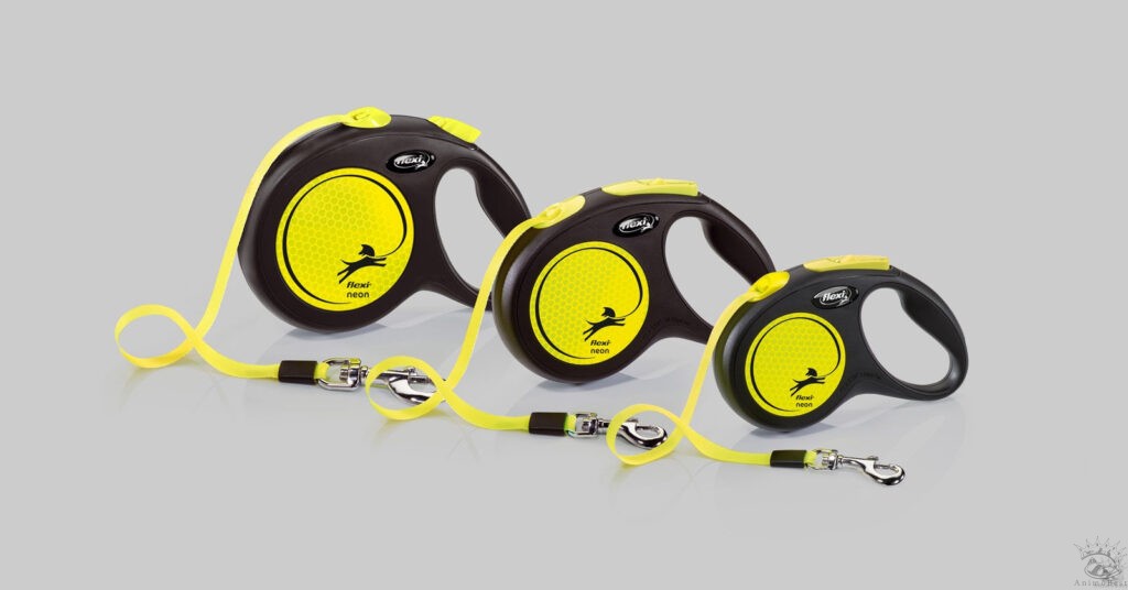 Laisse à enrouleur pour chiens Flexi Neon sangle (5m)