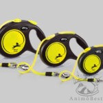 Laisse à enrouleur pour chiens Flexi Neon sangle (5m)