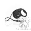 Flexi New Classic L sangle Laisse à enrouleur pour chiens en noir (8 m)