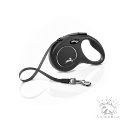 Flexi New Classic L sangle Laisse à enrouleur pour chiens en noir (8 m)