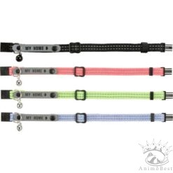 Collier chat avec porte adresse, réfléchissant, nylon
