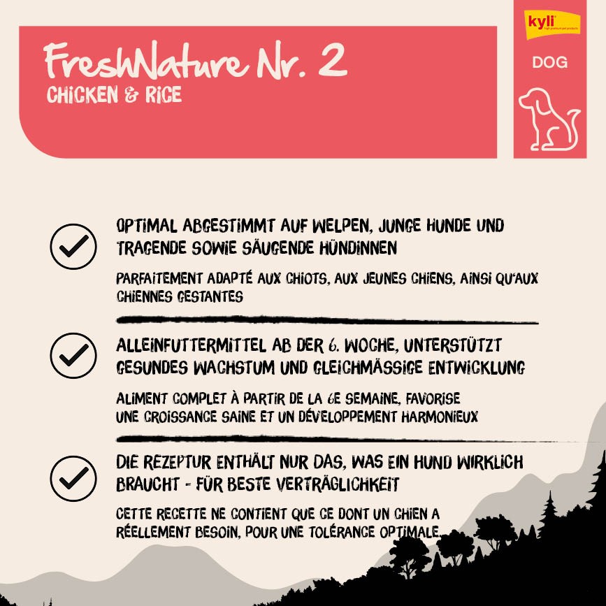 kyli FreshNature N° 2 Junior Poulet & Riz 12 kg – Image 4