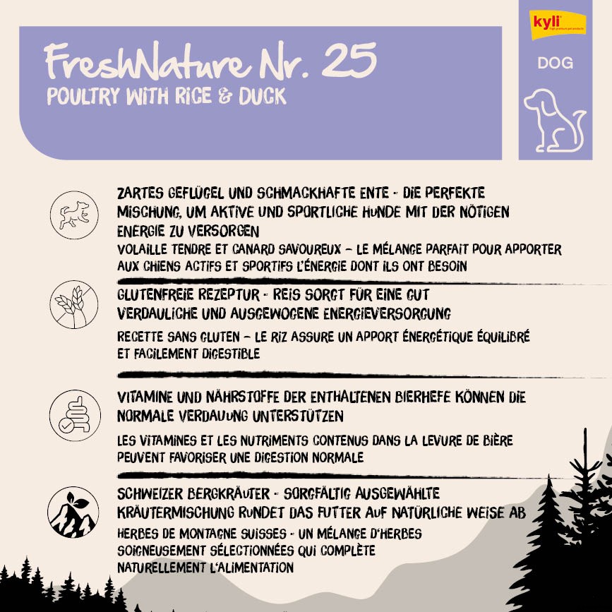 kyli FreshNature N° 25 Volaille & Riz avec Canard 12 kg – Image 6