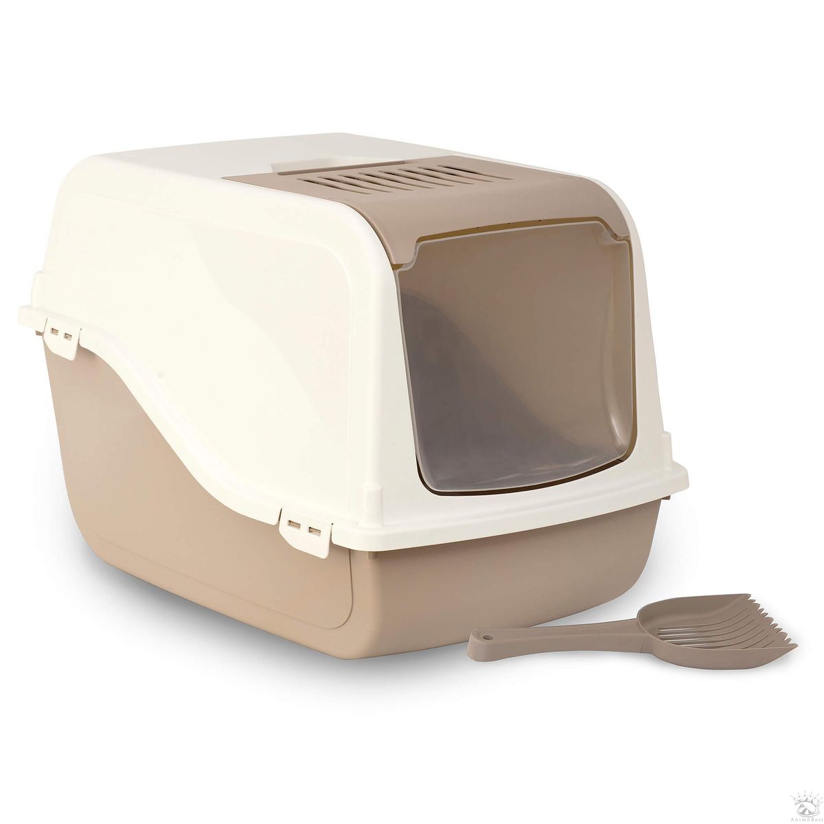 MP Bergamo Maison de toilette pour chats Ariel Top Free avec couvercle beige – Image 2