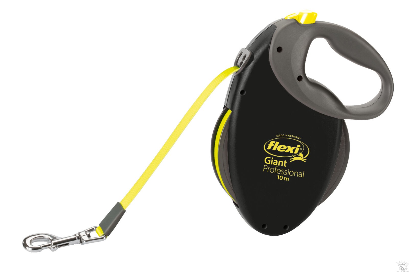 Flexi Giant PROFESSIONAL - L sangle Laisse à enrouleur pour chiens en noir (10m)