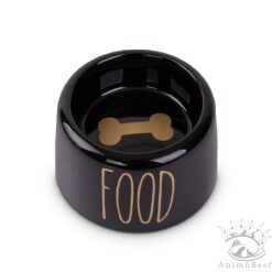 Freezack Shiny Food – Bol en céramique pour chiens et chats noir​/​doré (350ml)